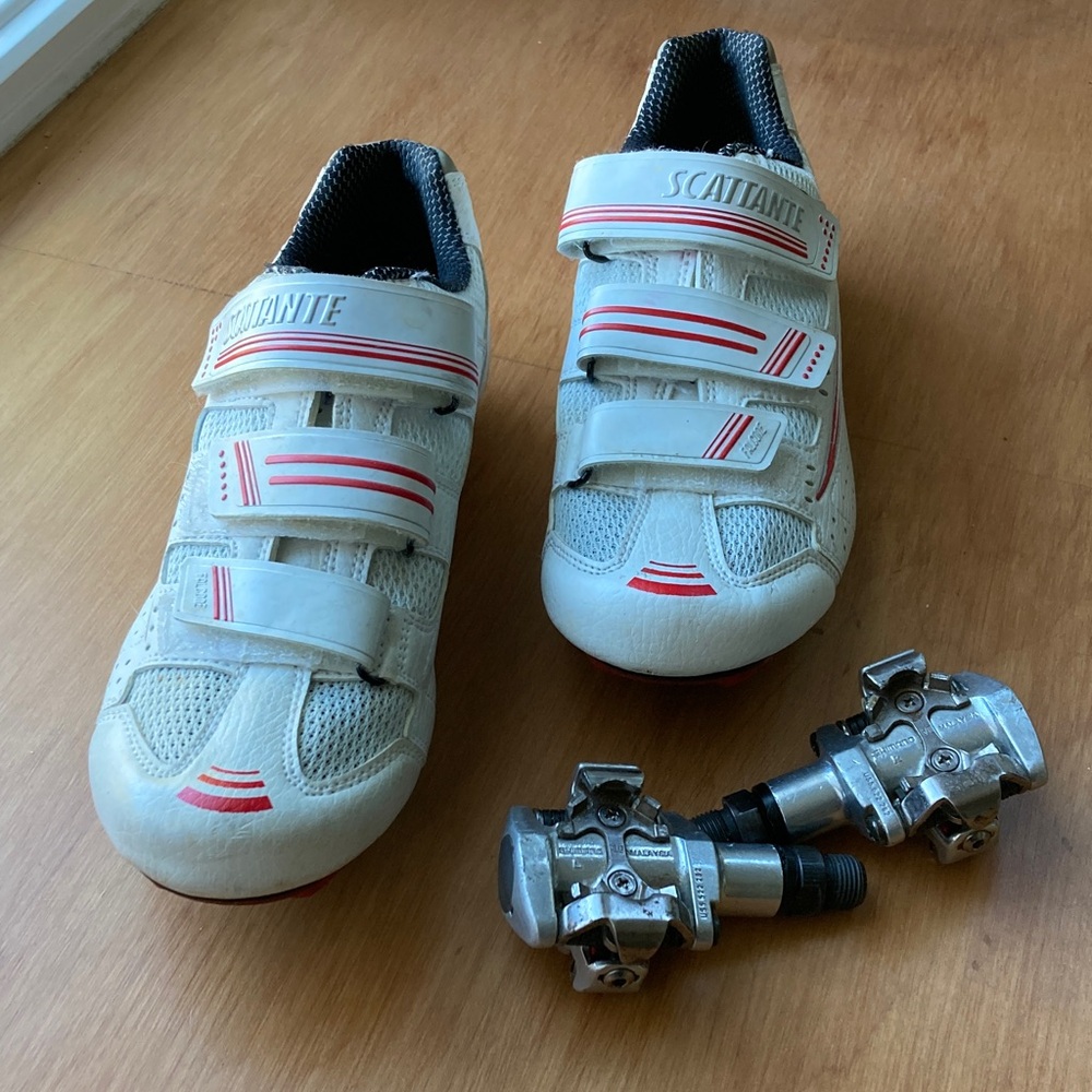 Scattante Cycling Shoes + Shimano Pedals!